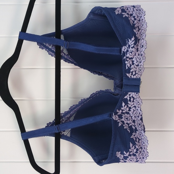 Wacoal Navy and Lavender Lace Bra - Picture 3 of 8